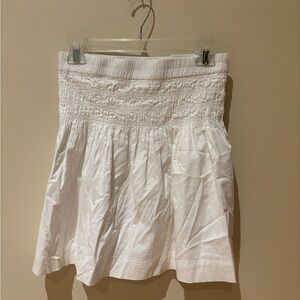 Elegant White Smocked Women's Top/Skirt